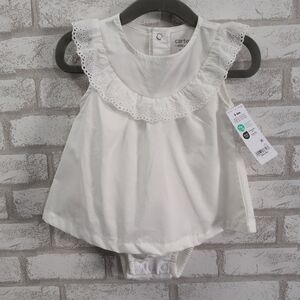 NWT Carters Dress White 3-6 Month Cotton
